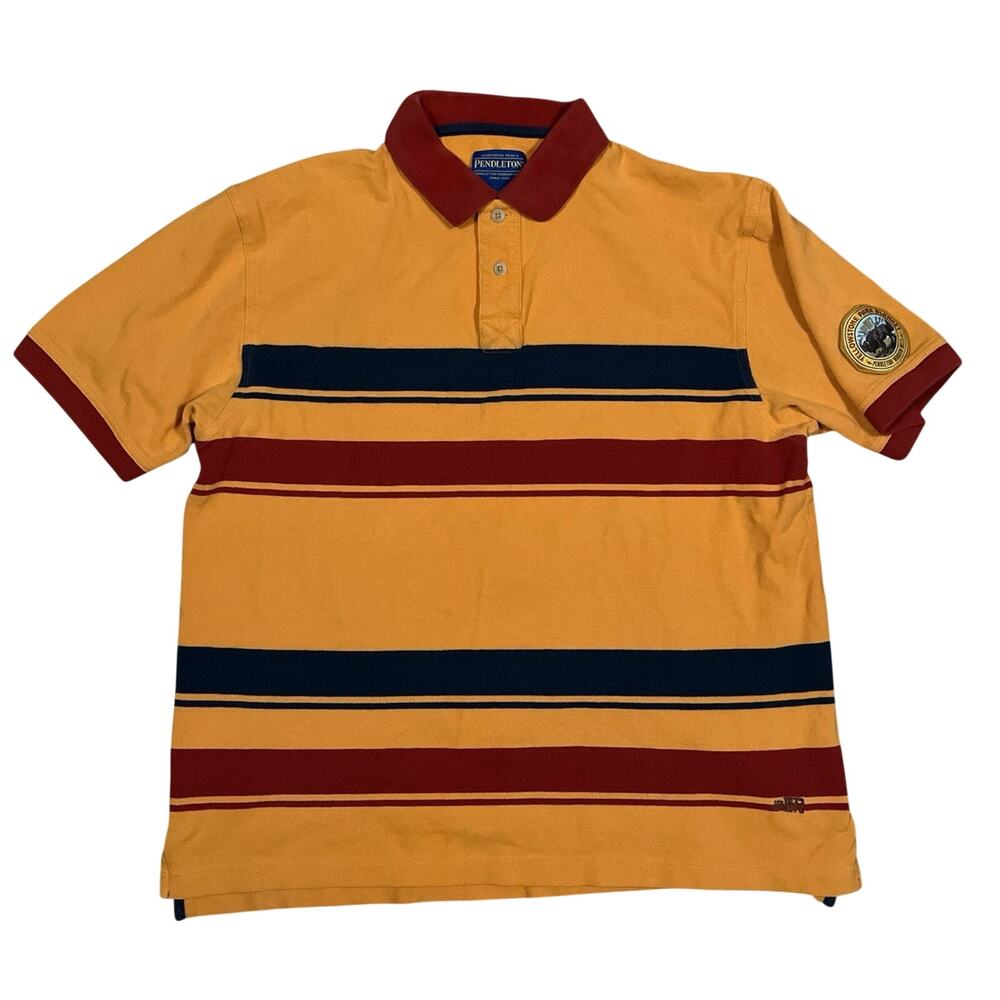 Pendleton Yellowstone Park Blanket Nature USA Outdoors Polo Shirt Mens Sz Large